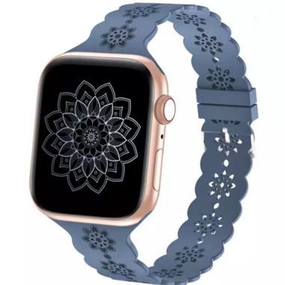 Mandala Lace Silicone Apple watch band laser cut women’s apple watch band, apple - Picture 4 of 8